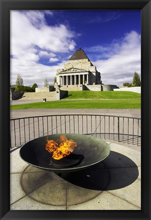 Framed Eternal Flame, Shrine of Rememberance, Melbourne, Victoria, Australia Print