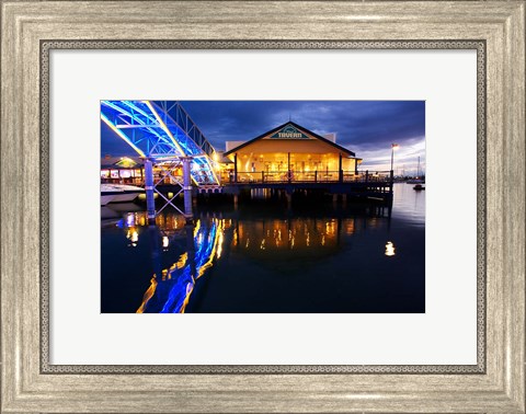 Framed Fisherman&#39;s Wharf Tavern, Mariners Cove, Gold Coast, Queensland, Australia Print