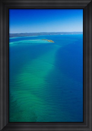 Framed Great Sandy Straits, Little Woody Island and Fraser Island, Queensland, Australia Print