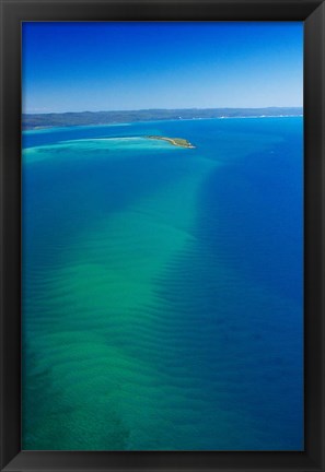 Framed Great Sandy Straits, Little Woody Island and Fraser Island, Queensland, Australia Print