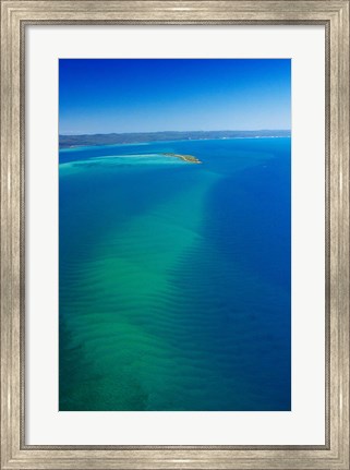 Framed Great Sandy Straits, Little Woody Island and Fraser Island, Queensland, Australia Print