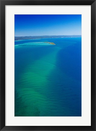 Framed Great Sandy Straits, Little Woody Island and Fraser Island, Queensland, Australia Print