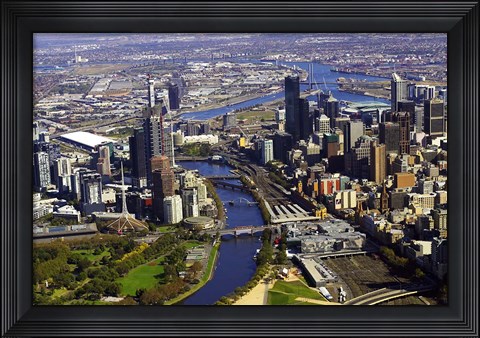 Framed Melbourne CBD and Yarra River, Victoria, Australia Print