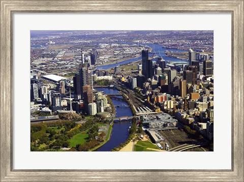 Framed Melbourne CBD and Yarra River, Victoria, Australia Print