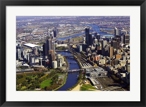 Framed Melbourne CBD and Yarra River, Victoria, Australia Print