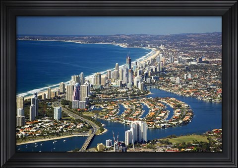 Framed Nerang River, Surfers Paradise, Gold Coast, Queensland, Australia Print
