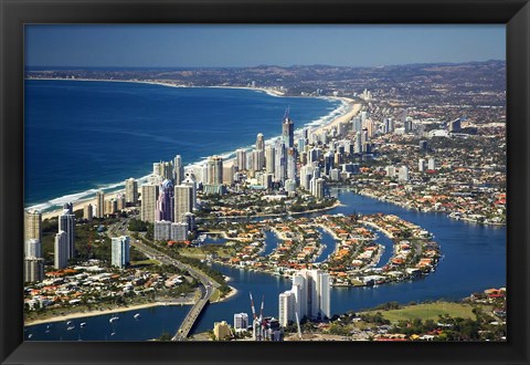 Framed Nerang River, Surfers Paradise, Gold Coast, Queensland, Australia Print