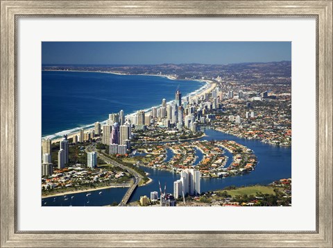 Framed Nerang River, Surfers Paradise, Gold Coast, Queensland, Australia Print