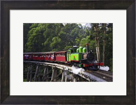 Framed Puffing Billy Steam Train, Dandenong Ranges, near Melbourne, Victoria, Australia Print