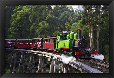 Framed Puffing Billy Steam Train, Dandenong Ranges, near Melbourne, Victoria, Australia Print