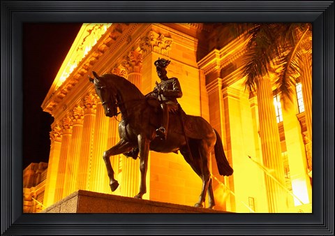 Framed Statue outside King George Square, Brisbane, Queensland, Australia Print