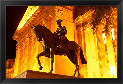 Framed Statue outside King George Square, Brisbane, Queensland, Australia Print