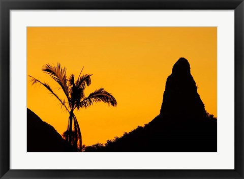 Framed Sunset over Glass House Mountains, Sunshine Coast, Queensland, Australia Print