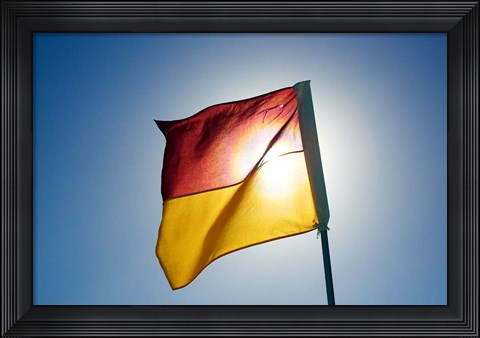 Framed Surf Lifesaving Flag, Queensland, Australia Print