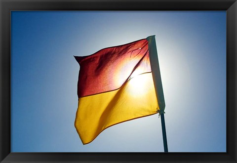 Framed Surf Lifesaving Flag, Queensland, Australia Print