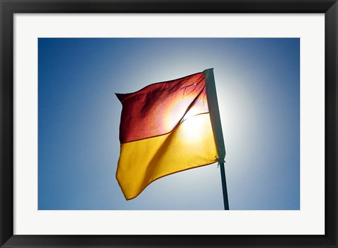 Framed Surf Lifesaving Flag, Queensland, Australia Print