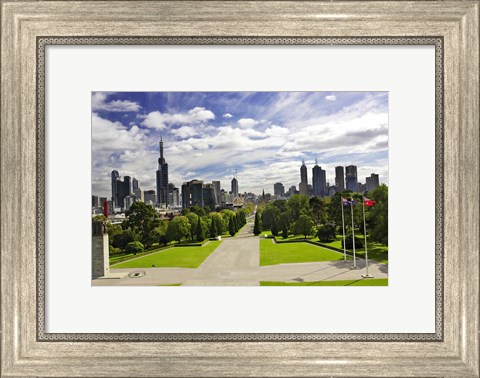 Framed View from the Shrine of Remembrance, Melbourne, Victoria, Australia Print