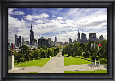 Framed View from the Shrine of Remembrance, Melbourne, Victoria, Australia Print