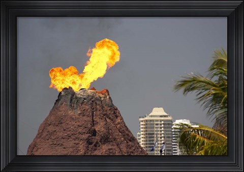 Framed Volcano, Sea World, Gold Coast, Queensland, Australia Print