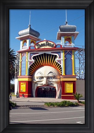 Framed Entrance Gate to Luna Park, St Kilda, Melbourne, Victoria, Australia Print