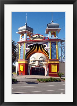 Framed Entrance Gate to Luna Park, St Kilda, Melbourne, Victoria, Australia Print