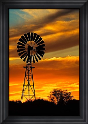 Framed Windmill, Oodnadatta Track, Outback, Australia Print