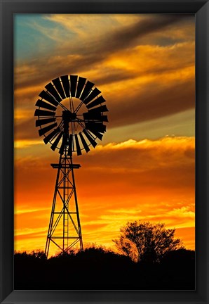 Framed Windmill, Oodnadatta Track, Outback, Australia Print