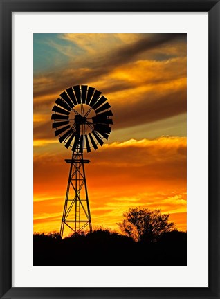 Framed Windmill, Oodnadatta Track, Outback, Australia Print