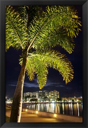 Framed Cairns, waterfront at night, North Queensland, Australia Print