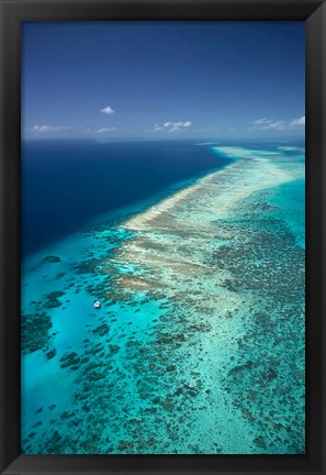 Framed Yacht, Great Barrier Reef, North Queensland, Australia Print