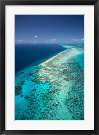 Framed Yacht, Great Barrier Reef, North Queensland, Australia Print