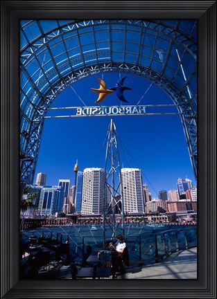 Framed Darling Harbor, Sydney Harbor, Australia Print
