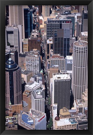 Framed Pitt Street and Sydney CBD, Sydney, Australia Print