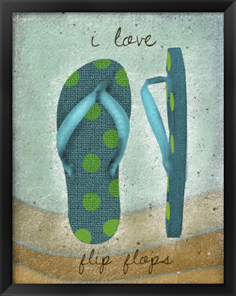 Framed I Love Flip-flops Print