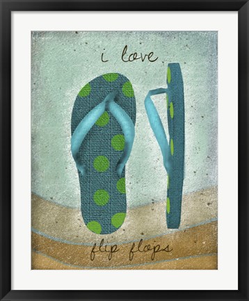 Framed I Love Flip-flops Print