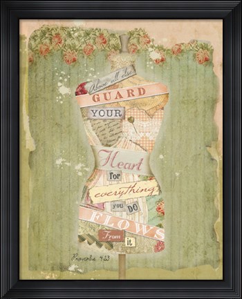 Framed Guard Your Heart I Print