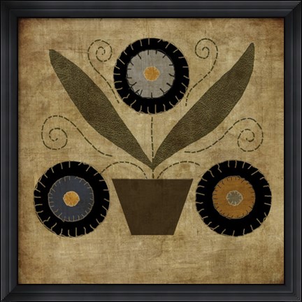 Framed American Penny Rug I Print