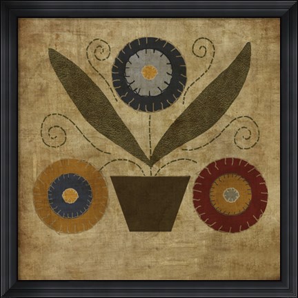 Framed American Penny Rug II Print