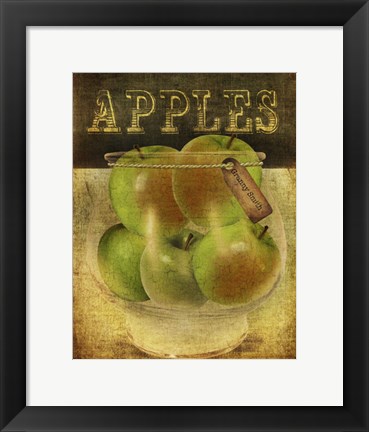 Framed Grannysmith Apples Print