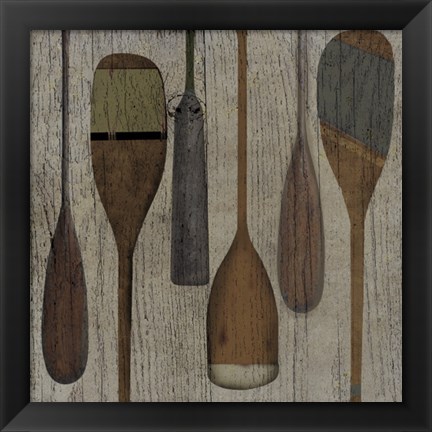 Framed Lake Oars II Print