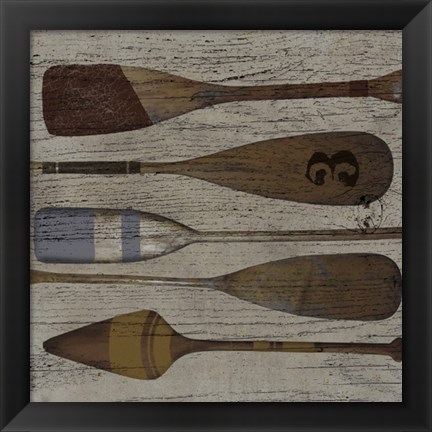 Framed Lake Oars III Print