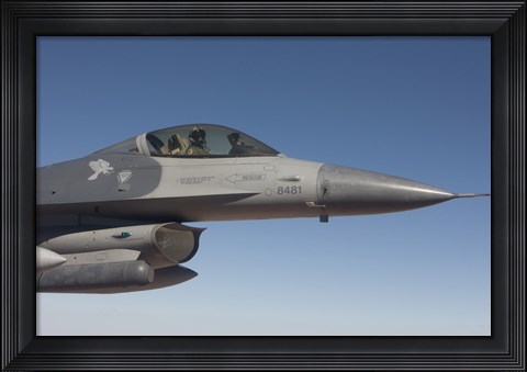 Framed F-16 Fighting Falcon During a Training Mission Print