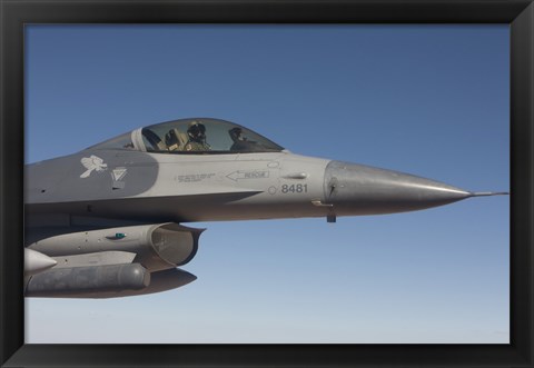 Framed F-16 Fighting Falcon During a Training Mission Print