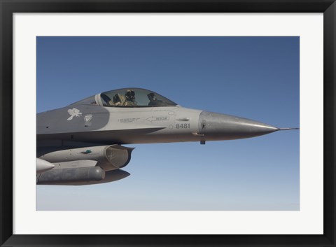 Framed F-16 Fighting Falcon During a Training Mission Print