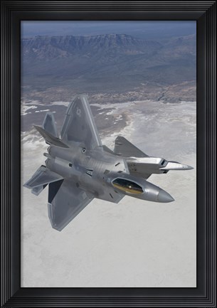 Framed Two F-22 Raptors over New Mexico (vertical) Print