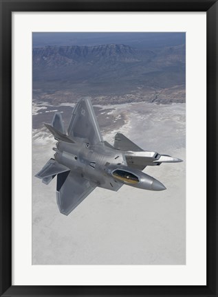 Framed Two F-22 Raptors over New Mexico (vertical) Print