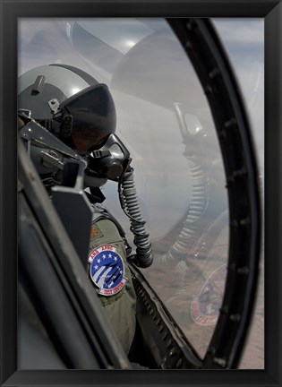 Framed F-16 Pilot Checks Position of his Wingman Print