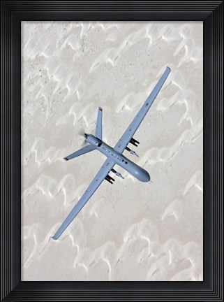 Framed MQ-9 Reaper Training in the White Sands Desert, New Mexico Print