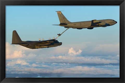 Framed MC-130H Combat Talon II Being Refueled by a KC-135R Stratotanker Print