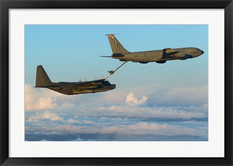 Framed MC-130H Combat Talon II Being Refueled by a KC-135R Stratotanker Print